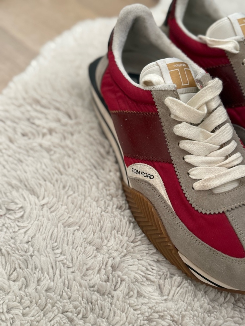 Tom Ford Red and Gray Men's Sneakers - Picture 3 of 4